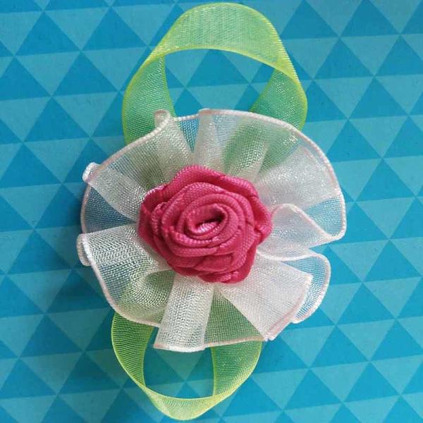 Pretty Korean Sheer Ribbon Flowers Garment Craft Handmade Flowers For Girls Dress