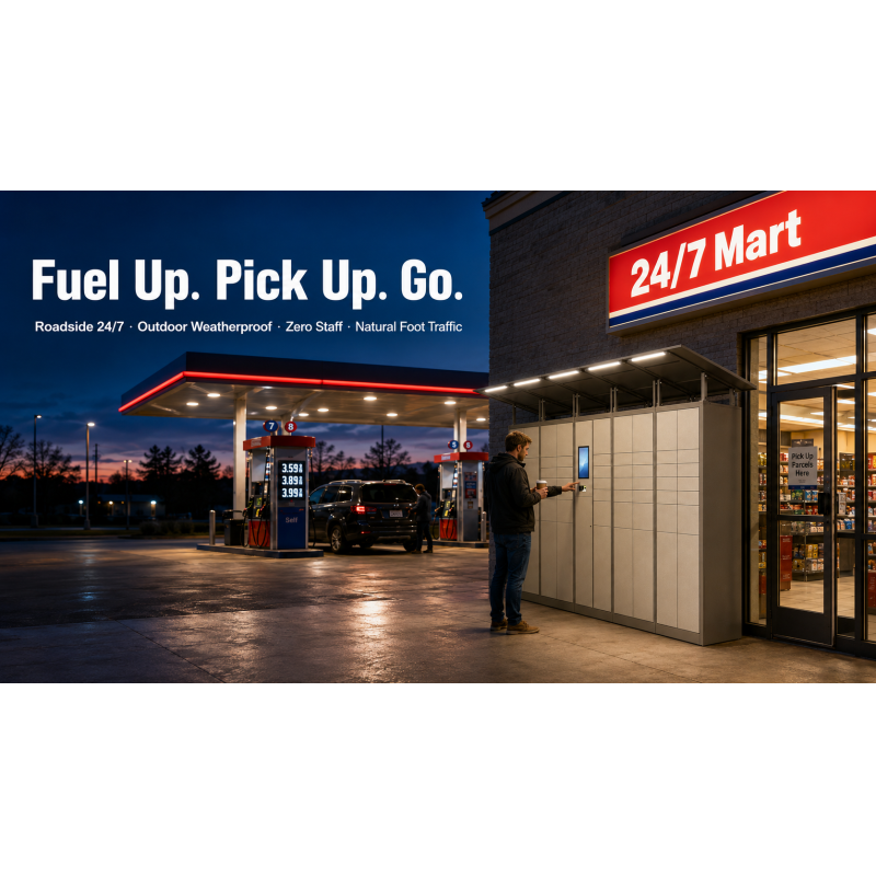 Winnsen Roadside Smart Post Parcel Delivery Locker 24/7 Pickup Drop for Gas Station Convenience