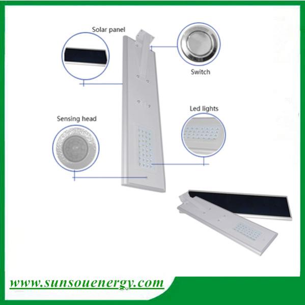 All in one solar street light 50w, high quality lithium battery integrated solar street light hot sale