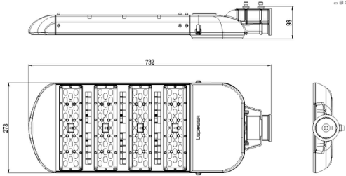 180w 27000lm Lumen Smart LED Street Lights 4000K CCT Over – Current Protection For Smart City