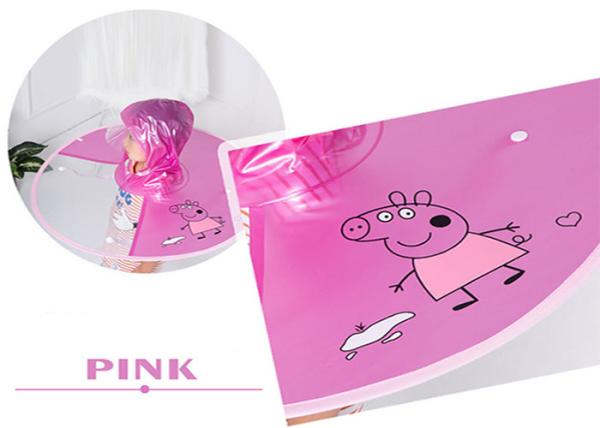 Child Kid Umbrella Cap Peppa Pig Rain Cloak Baby Flying Saucer Pink Color