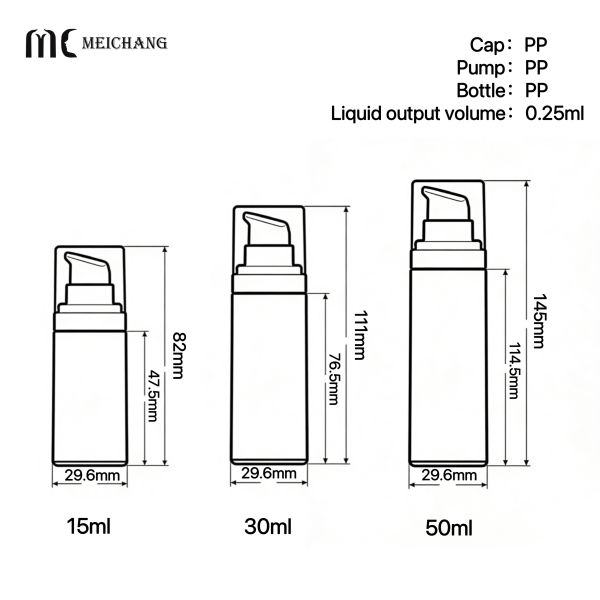 15ml 30ml 50ml Skin Barrier Repair Airless Bottle with Piston-type Vacuum Sealing and FDA Compliant Packaging