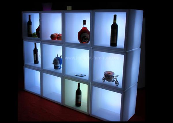 Rechargeable Polyethylene LED Cube Light 40cm Ice Bucket Cooler For Bottle Display