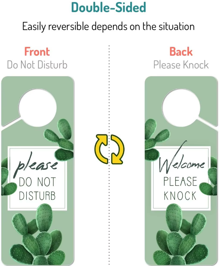 Custom Plastic Do Not Disturb Sign Logo Modern Waterproof Hotel Room Door Hanger Sign For Hotel & Resterant