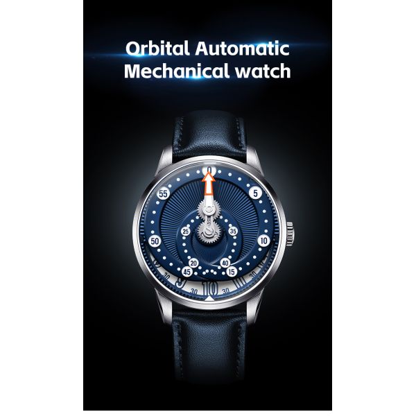 Men's Mechanical Watch With Sapphire Crystal | Leather Tourbillon