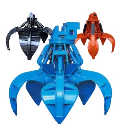 Q355B Mechanical Orange Peel Grab , Electric Excavator Stone Grapple
