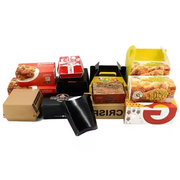 Boîtes à hamburgers imprimées sur mesure Emballages de restauration rapide biodégradables Ecologiques Contenants jetables avec un logo acceptable