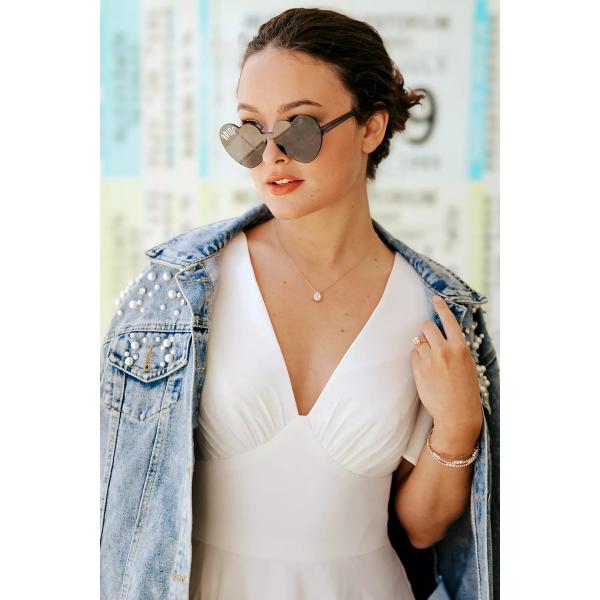 Timeless Zipper Flutter Short Sleeve Empire V-neck Open Keyhole Back A-line White Chiffon Midi-length Wedding Dress