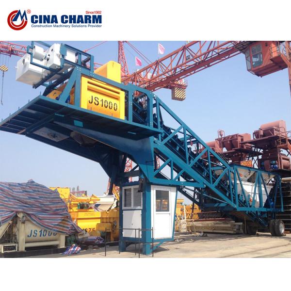 YHZS50 Mobile Concrete Batching Plant 50m3/H Ready Mix Concrete Plant