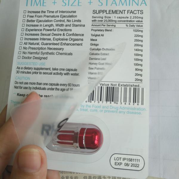 Bloco masculino de empacotamento reciclável do comprimido do realce do rinoceronte 25k da pantera do cartão de papel