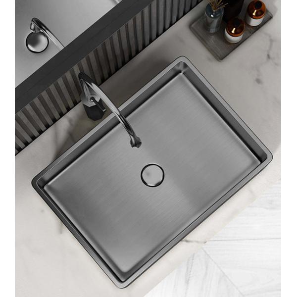 SUS304 Rectangular Stainless Steel Vessel Sinks For Hotel Bathroom