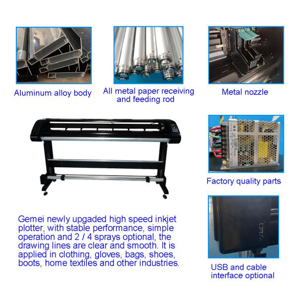 1.6m Printing Width Automatic Computer-Control High-accuracy Large Format Inkjet Plotter for Garment Patterns