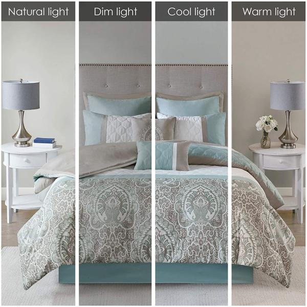 Flower Printed Luxury Bedding Set for Queen Size Bed 7 Pieces Duvet Cover Set