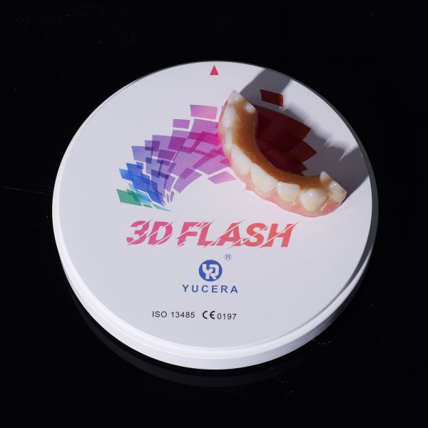 Yucera Multilayer Dental Zirconia Block with 700-1050MPa Bending Strength and 57%-46% Transmittance in 16 Color+Bleach for CAD CAM Milling