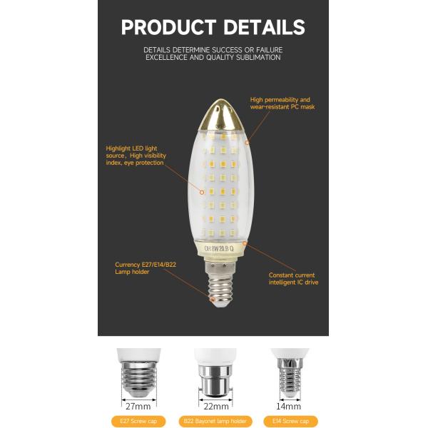 High Brightness E27 E14 COB Led Bulb Light With Three Years Warranty