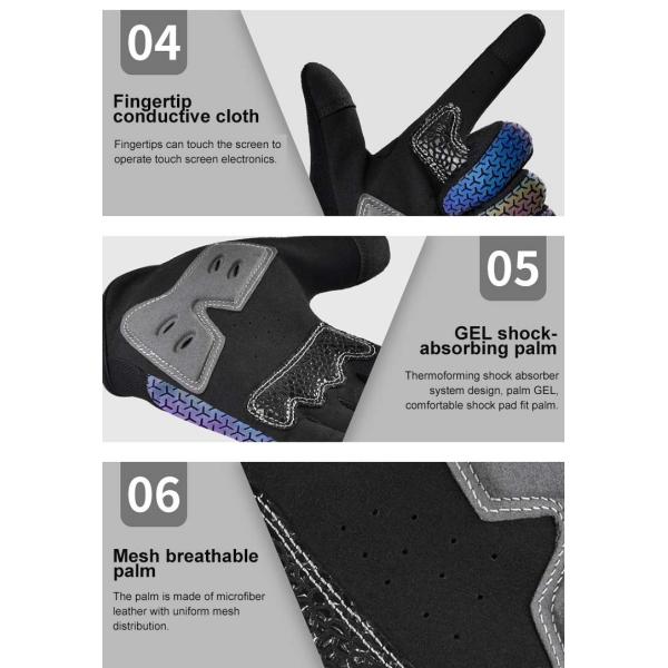 Customized Logo Full Finger Microfiber Touch Screen Sports Cycling Gloves for Biking
