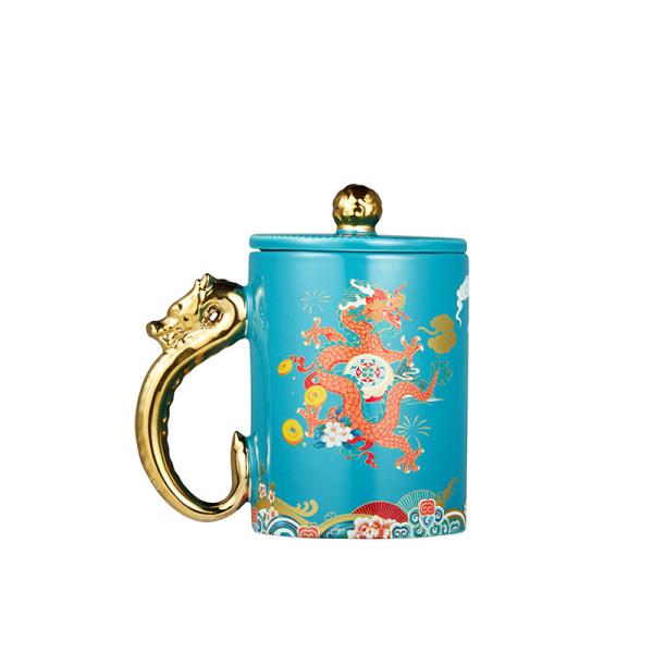 Ready To Ship In Stock Durability Gold Handle Round Coffee Mug Customized Number Of Pieces
