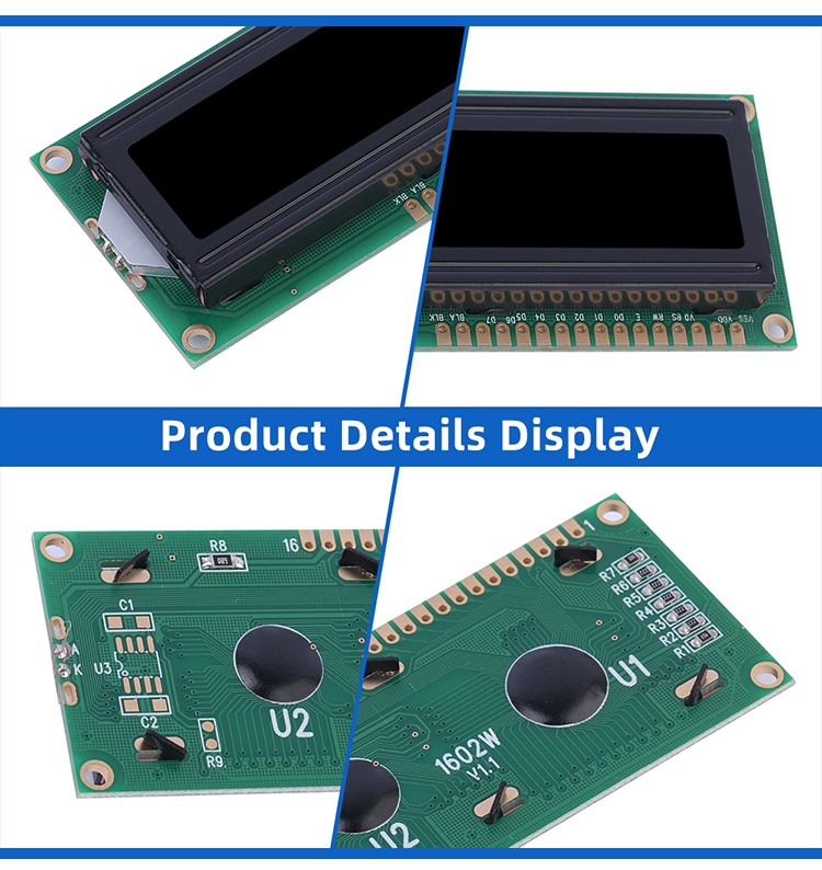 Russian BTN Black Film 1602W Large Window 02*16 1.6 Inches ST7066U LCD Display Screen