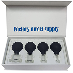 Simple and Portable Glass Rubber Cupping Set for Body Cup Vacuum Suction Massage Tool