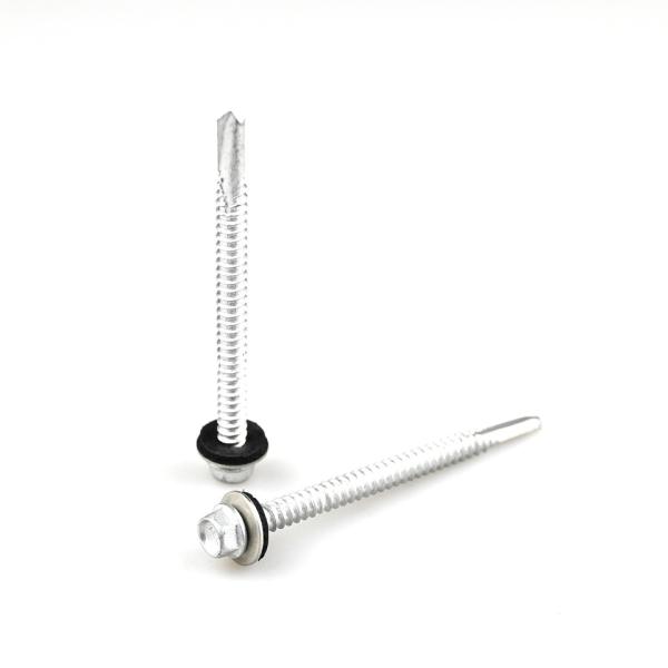 12 -14x75 Ferro inoxidável para auto-perfurar parafusos de telhado Tek parafuso bimetálico com máquina de lavar