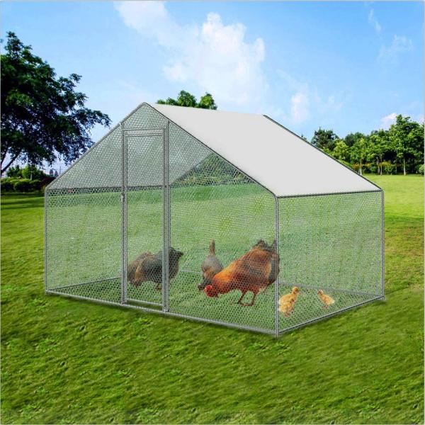 Chicken Cage Run Walk in Cage Poultry Pet Coop for Rabbit Hen House Pen Metal 3x2m