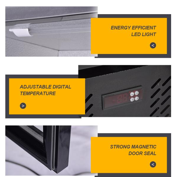 Yogurt / Drinks Professional Double Glass Door Freezer