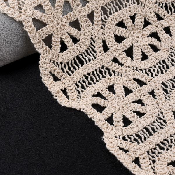 Novo Design Fabricação Mão Suave Sentido 100% algodão renda Tecido Geométrico crochet bordado renda