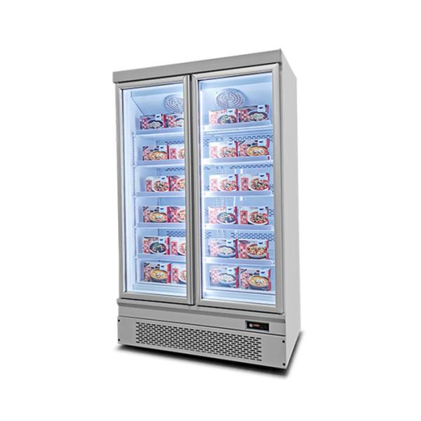 5 регулируемых полок замораживают воздушное охлаждение замораживателя дисплея продукта с стеклянной дверью