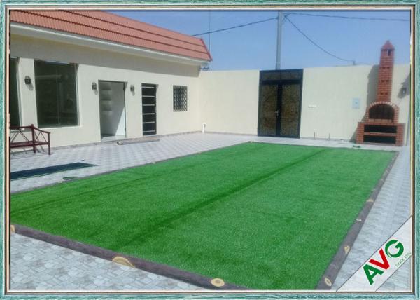 Fescue Yellow Landscaping Artificial Grass S Shape Yarn Shape