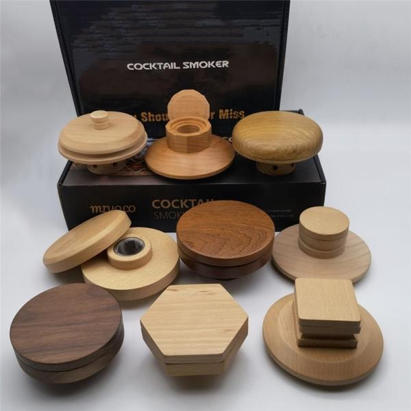 Nouveau design Kit de fumeur de cocktail en bois avec torche Personnaliser Kit de fumeur de cocktail de whisky avec cuillère de copeaux de bois