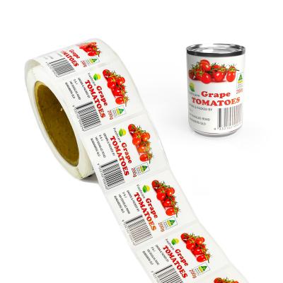 Etiquetas feitas sob encomenda de alto brilho do alimento