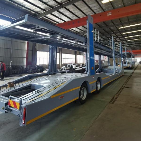 Hot Saling Van-type 2 Axles 6-8 Units Car Carrier /Transport Semi Trailer with 8 Tires