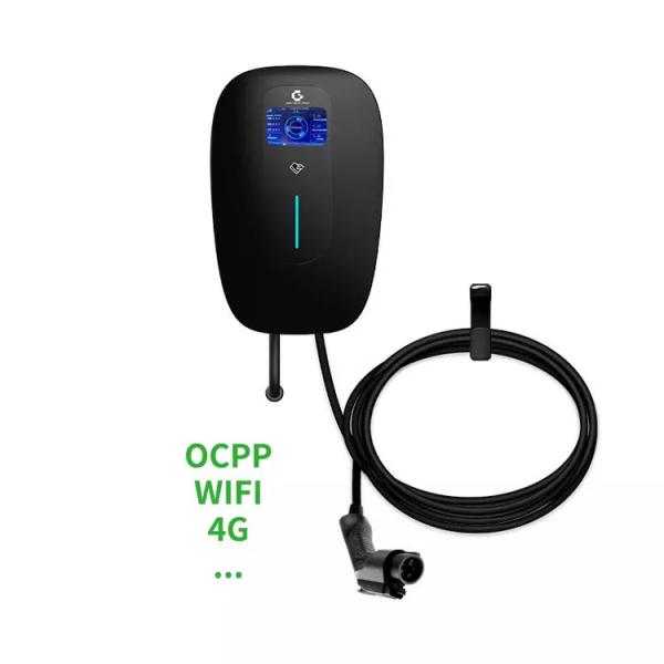 5G Type 2 EV Home Charger Floor Stand 11KW  With Screen Display