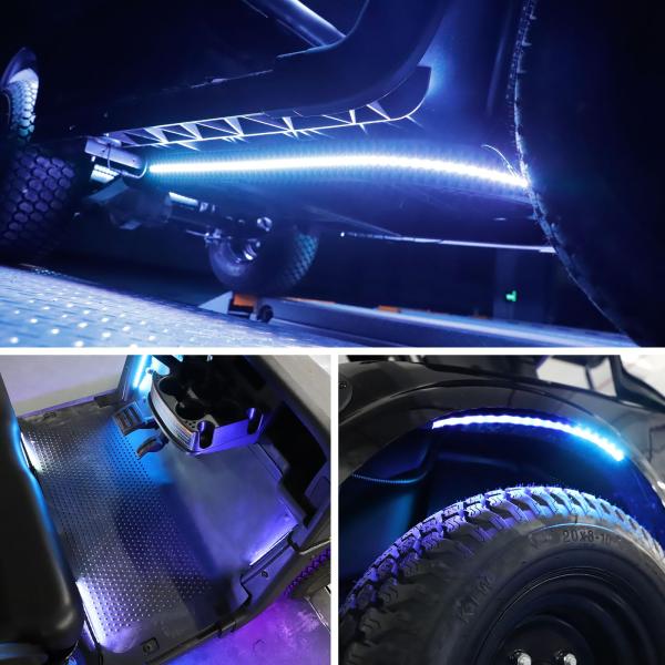 Polyvinyl chlorure PVC Golf Cart LED Light Strip Trim Neon Kit pour les voitures du club EZGO Yamaha
