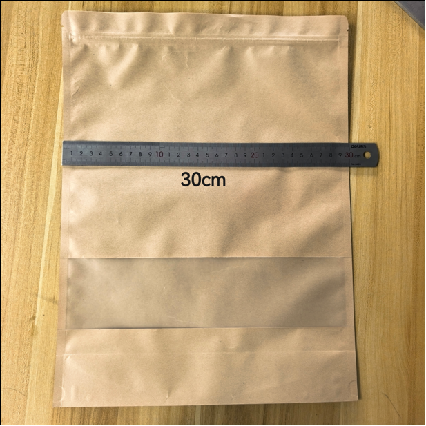 Stand-Up Kraft Paper Pouch – Resealable Flat Bottom Bag with Zipper & Tear Notch