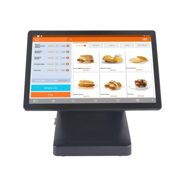 Sistema de caixa Android Touch POS com impressora térmica externa opcional
