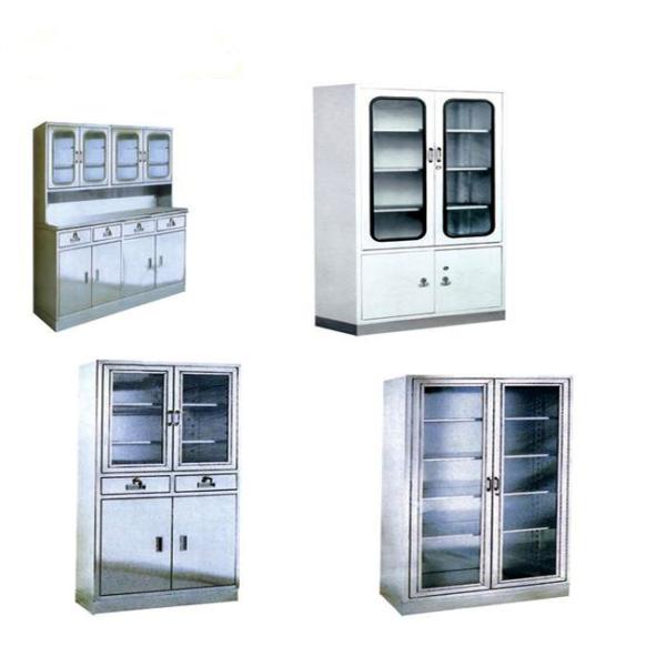 Hospital Stainless Steel Bedside Table Cabinet With Adjusted Shelves ( ALS - CA008 )