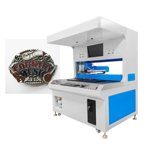 Automatic 4 Colors Visual Dual Station Enamel Pin Painting Machine for Dispensing Metal Badge Jewelry