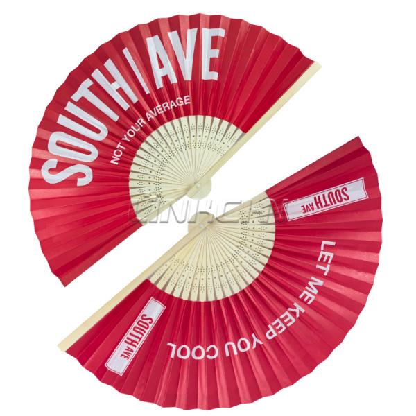 Custom Branded Portable Bamboo Folding Silk Dance Fan Promotional Custom Painted Logo Hand Fans for Chinese New Year Christmas