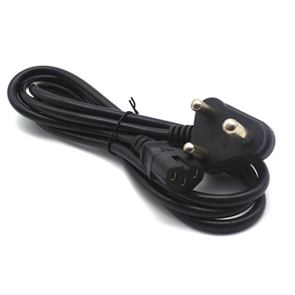 PVC Jacket 220v South Africa Grow Light Power Cord , 3 Pin AC Power Cord