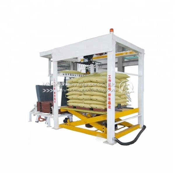 Bag Stacking Conveyor Palletizer for Animal Feed Bags Stacking Speed 600-800 Bags/Hour
