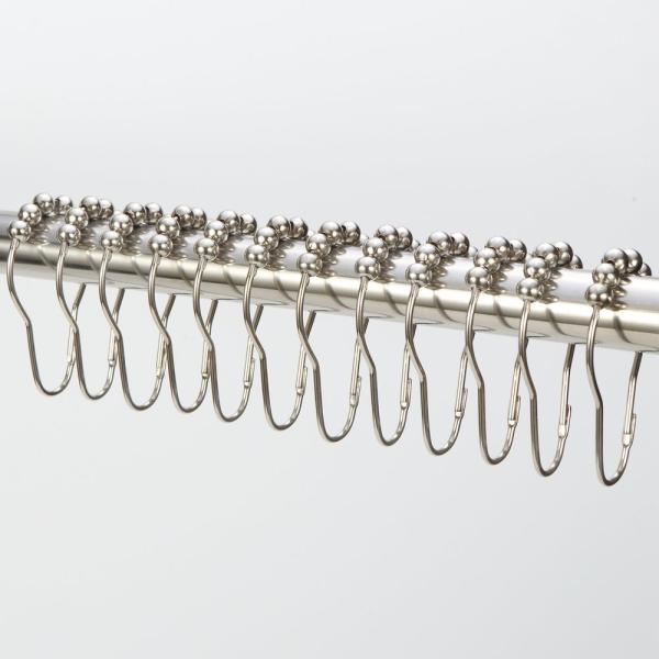 12 Sets Shower Curtain Rings Stainless Steel Rustproof Metal Hooks For Bathroom