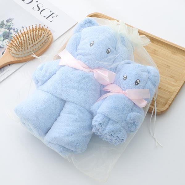 Как показано Luxury Bear Towel Bath towel density coral velvet set absorbent cute soft gift (как показано на рисунке)