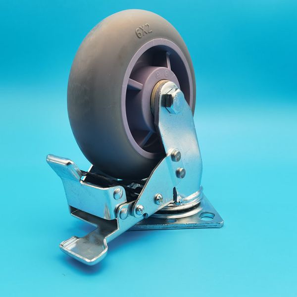 Superior Floor Protection Industrial heavy duty Load-Bearing TPR rubber core casters singel 4 Braking Rigid Swivel  Food Service and Hospitality