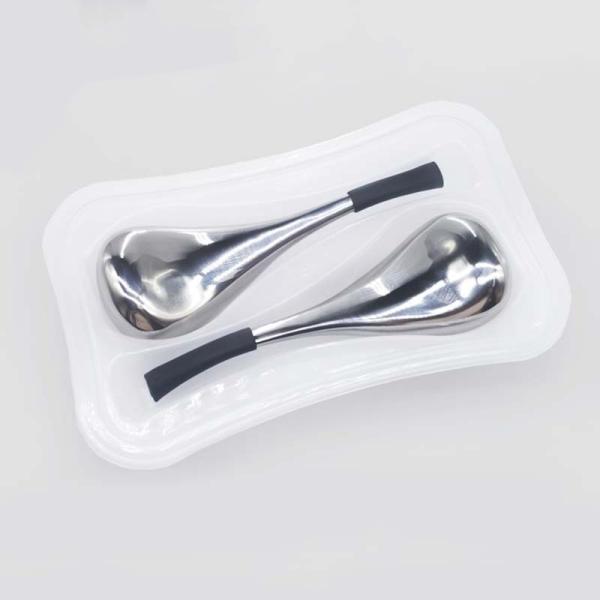 Massage Equipment Properties Silver Stainless Steel Mermaid Ice Globe for Face Skin Health Care Spa Spoon Facial Roller 2023