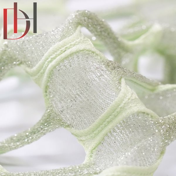 100% Polyester Knitted Jacquard Fabric , Summer Skirt Cape Scarf Holes Jacquard Mesh Fabric