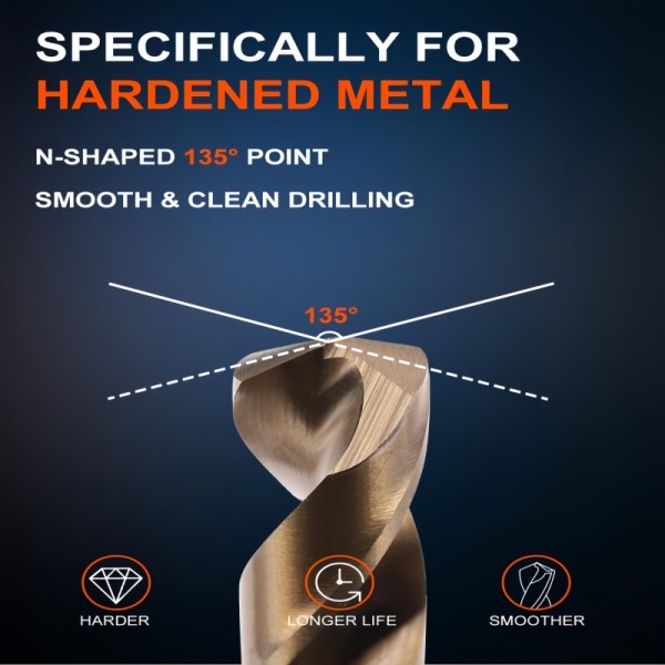 Round Drill Set Twist 115 Piece M35 14mm Drill Bit For Steel