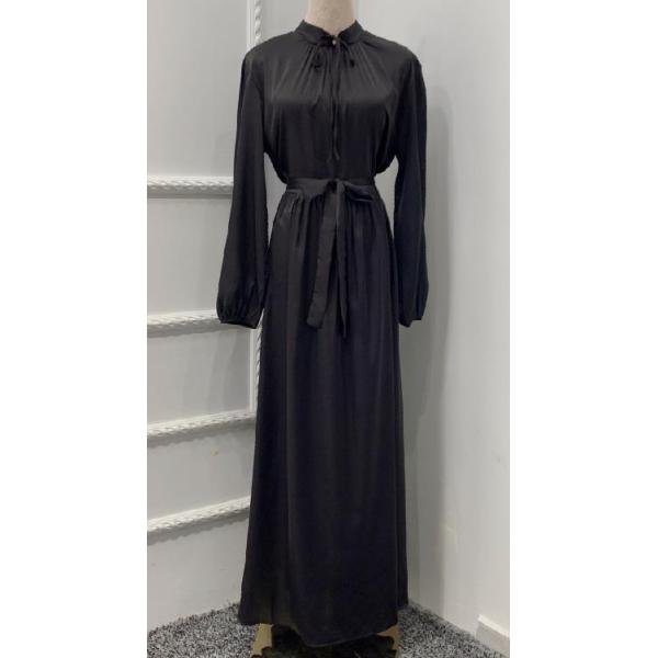 Сатинировки рукава женщин Дубай фабрики одежды небольшого количества платье длинной макси с поясом