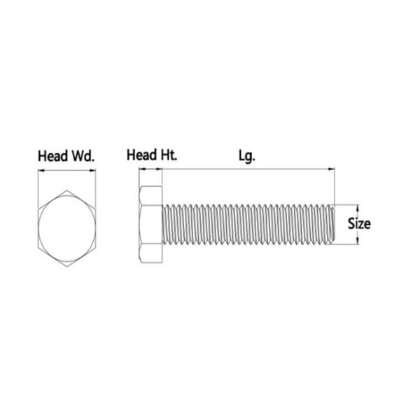 Сталь углерода Gr8.8 болтов головы наговора нержавеющей стали DIN 931 частично продетая нитку чокнутая