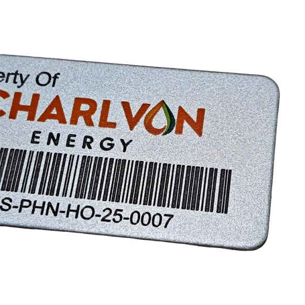 Wear Resistant Laser Engraved Metal Tags Silver Aluminum Barcode Labels For Equipment
